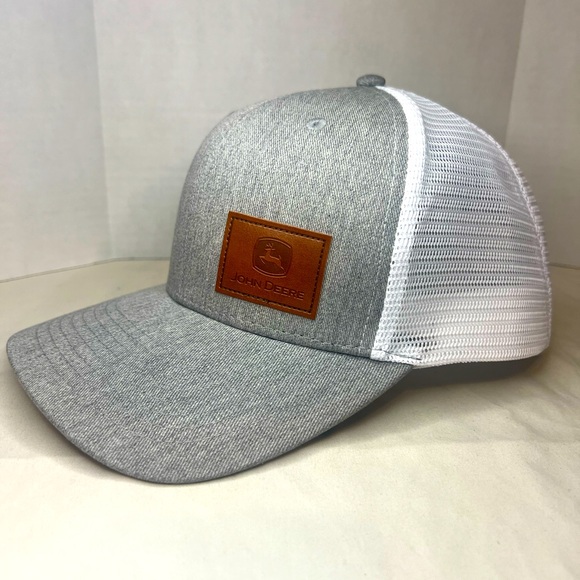 John Deere Other - John Deere Heather Grey/White Mesh Back Snapback Hat With JD Logo Patch NWT